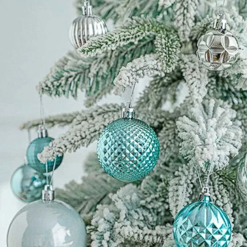 Blue High Gloss Painted Christmas Balls - Graceland Home and Living -