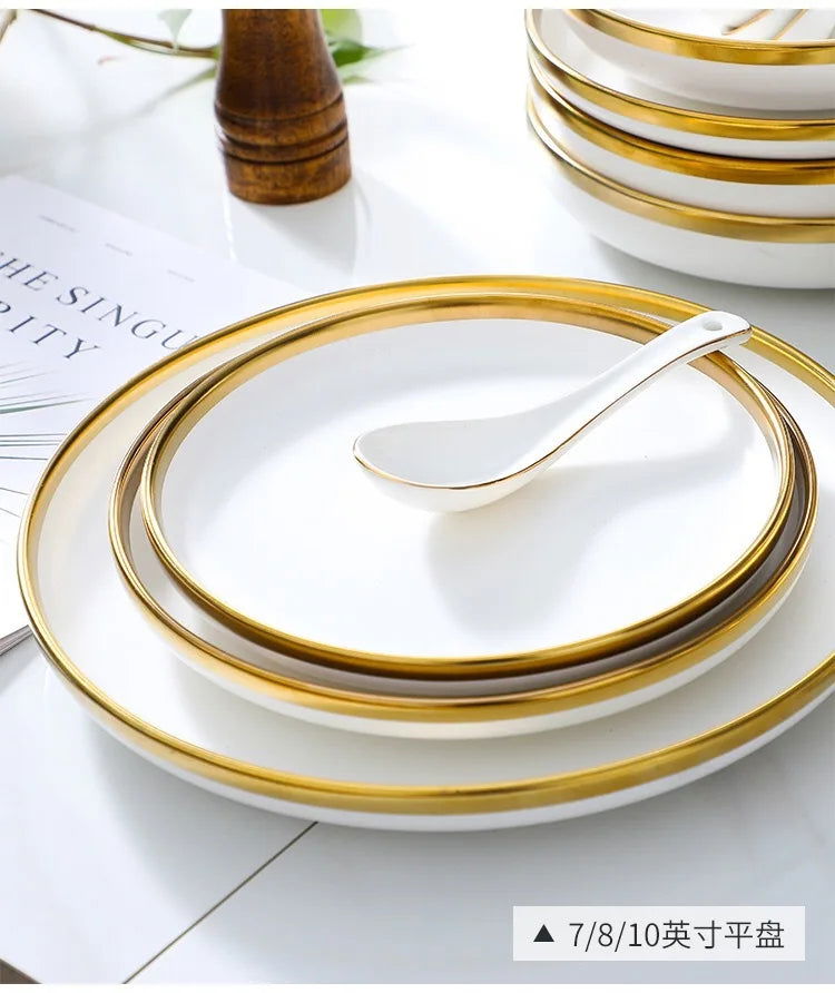 Ceramic Dining Set - Complete Tableware with Full Plates, - Graceland Home and Living -