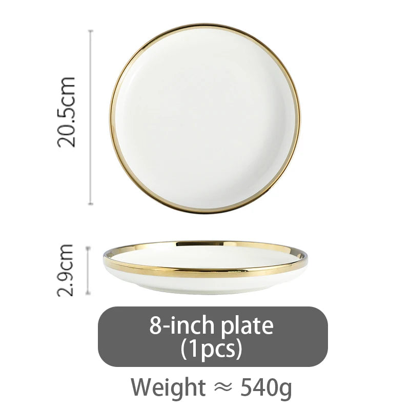 Ceramic Dining Set - Complete Tableware with Full Plates, - Graceland Home and Living -