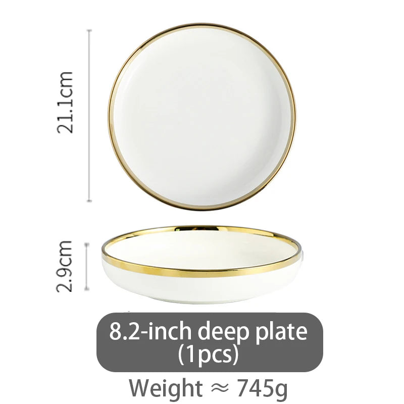 Ceramic Dining Set - Complete Tableware with Full Plates, - Graceland Home and Living -