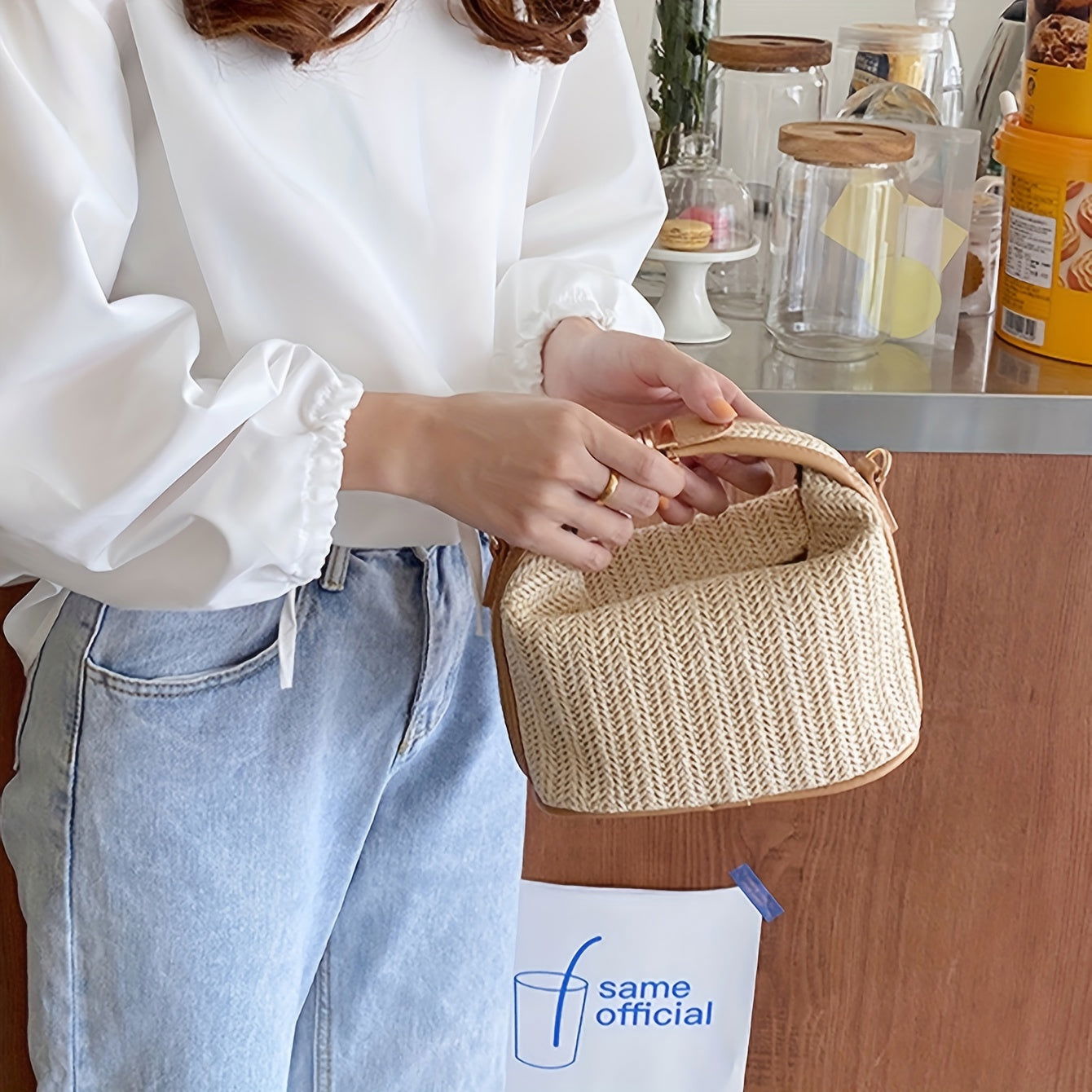 Chic Straw Woven Crossbody Bag for Women - Graceland Home and Living -