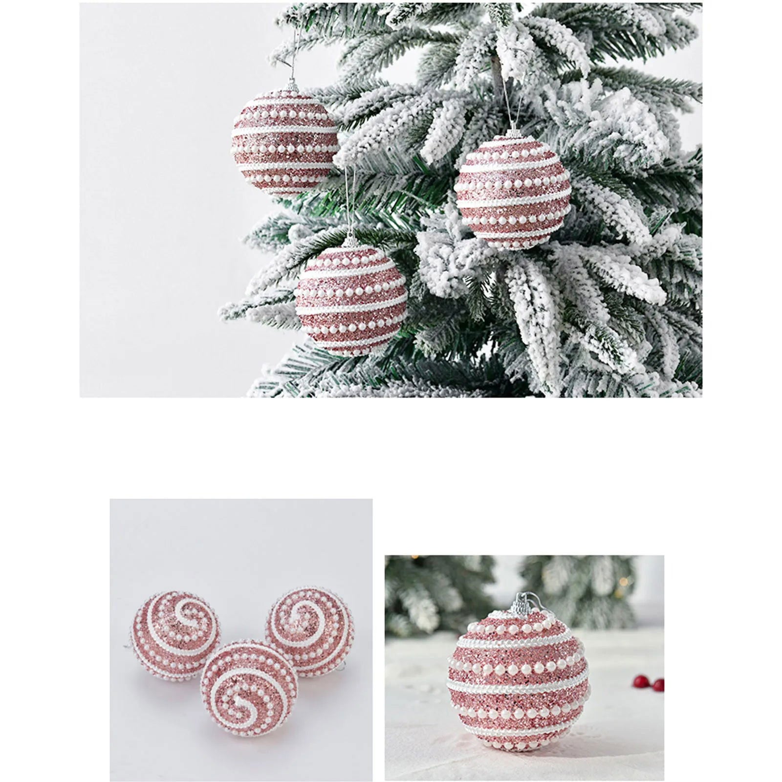 Christmas Decorative Foam Ball Spherical Christmas Tree Pendant - Graceland Home and Living -