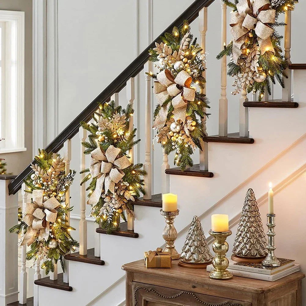 Christmas Garland Hanging on Stairs - Graceland Home and Living -