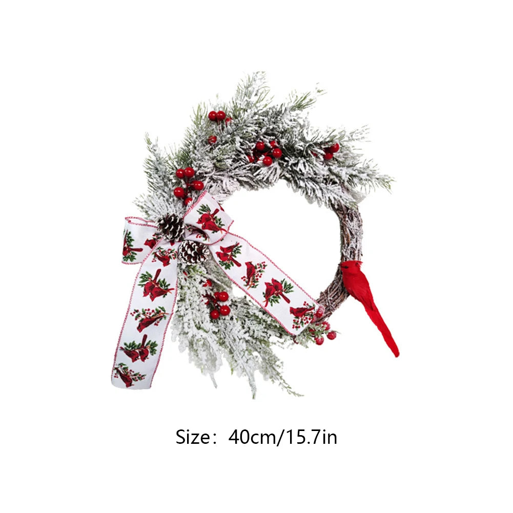 Christmas Tree Wreath Red Berry and Cardinal Bird Christmas Decoration - Graceland Home and Living -