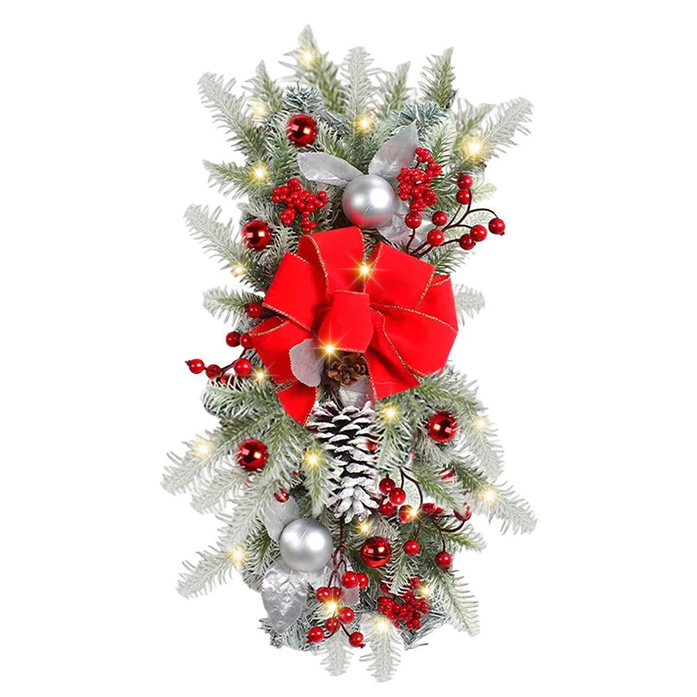 Christmas Wreath Atmosphere Decorative wreath With LED Lights - Graceland Home and Living -
