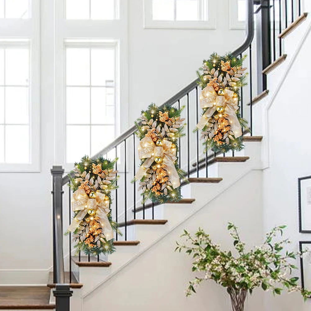 Christmas Wreath Atmosphere Decorative wreath With LED Lights - Graceland Home and Living -