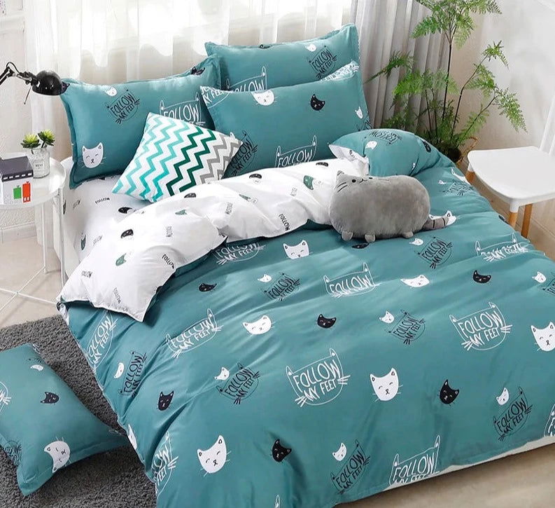 Cute Duvet Cover Pillow Case Bed Sheet - Graceland Home and Living -