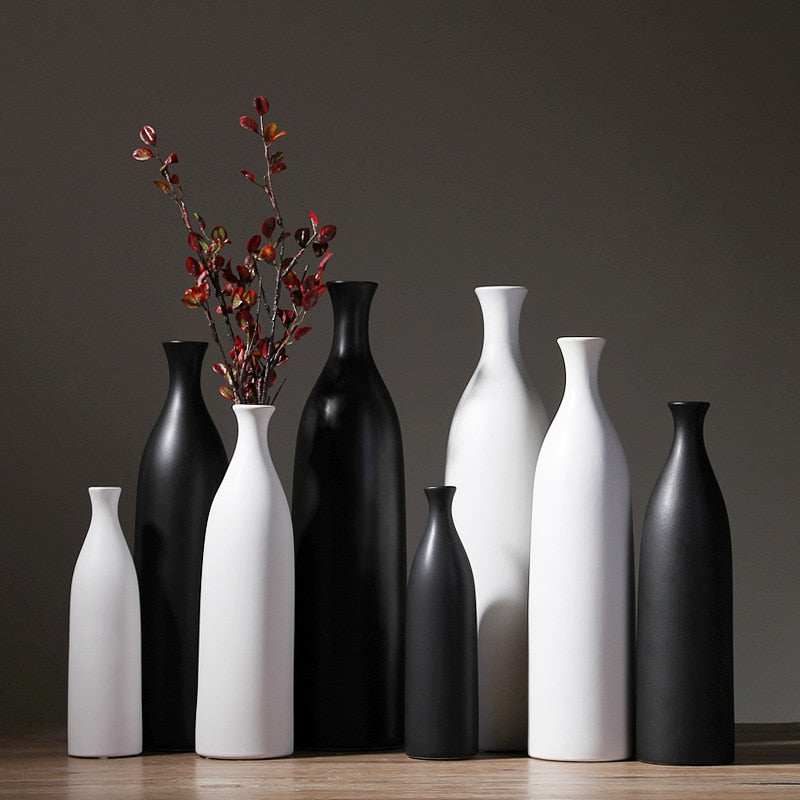 Elegant black or white classic vases - Graceland Home and Living - Graceland Stores