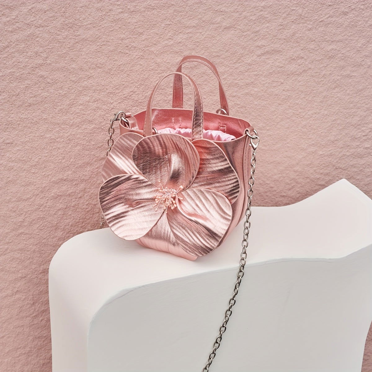 Elegant Golden Tea Flower Bucket Bag - Graceland Home and Living -