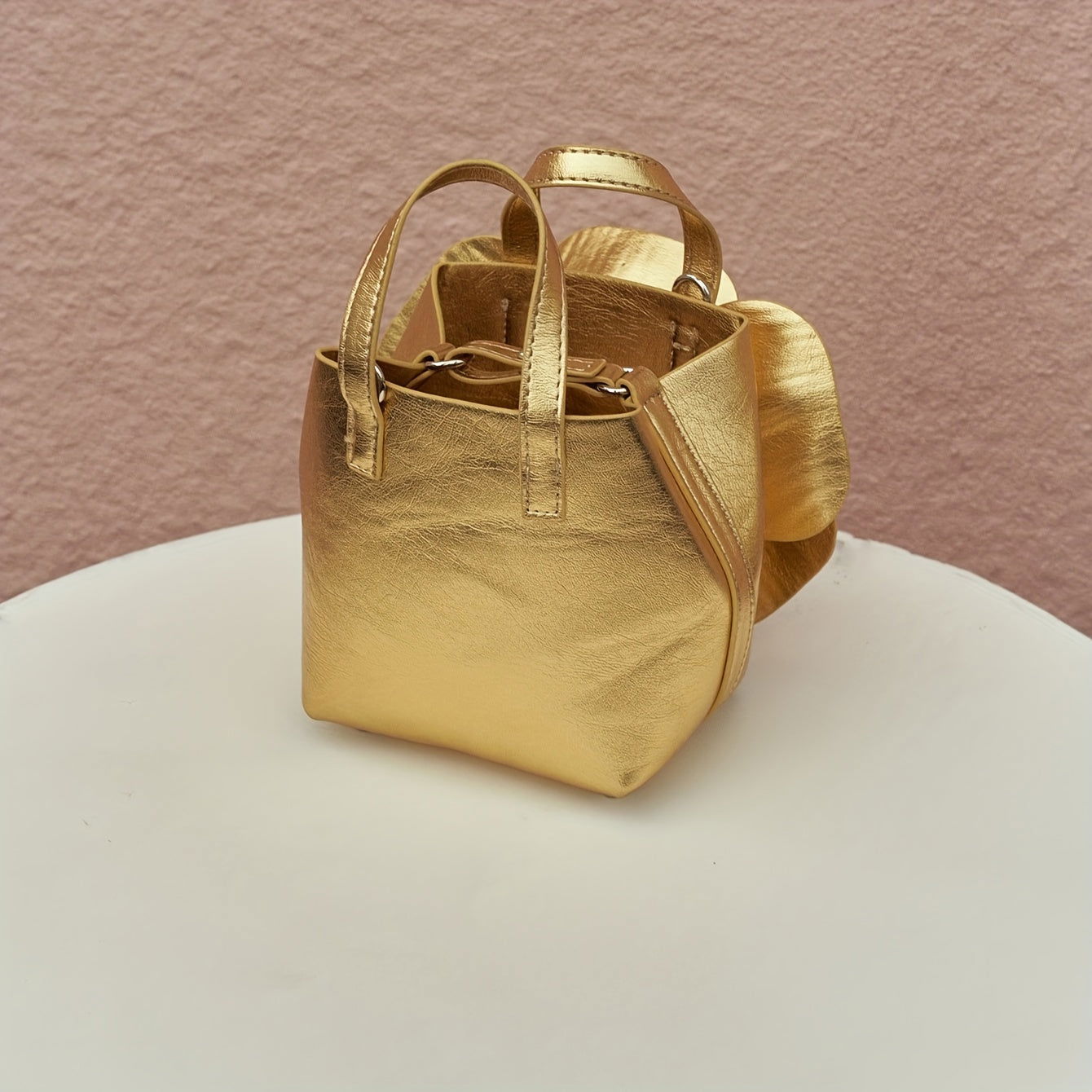 Elegant Golden Tea Flower Bucket Bag - Graceland Home and Living -