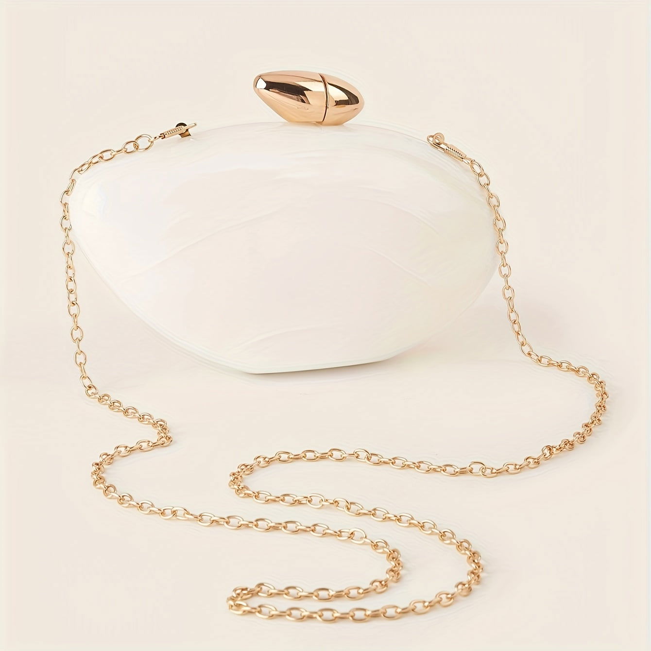 Elegant Marble Print Clutch with Magnetic Closure and Detachable Chain - Graceland Home and Living -