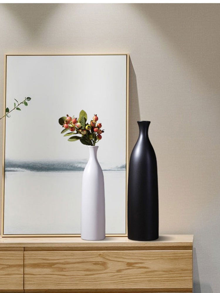Elegant black or white classic vases - Graceland Home and Living -