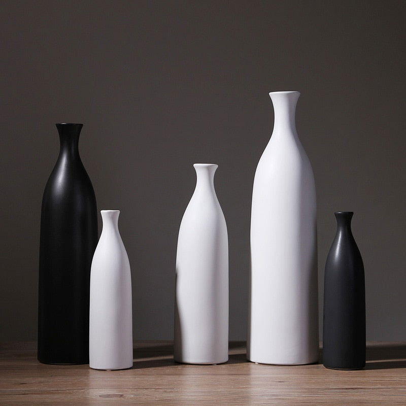 Elegant black or white classic vases - Graceland Home and Living -