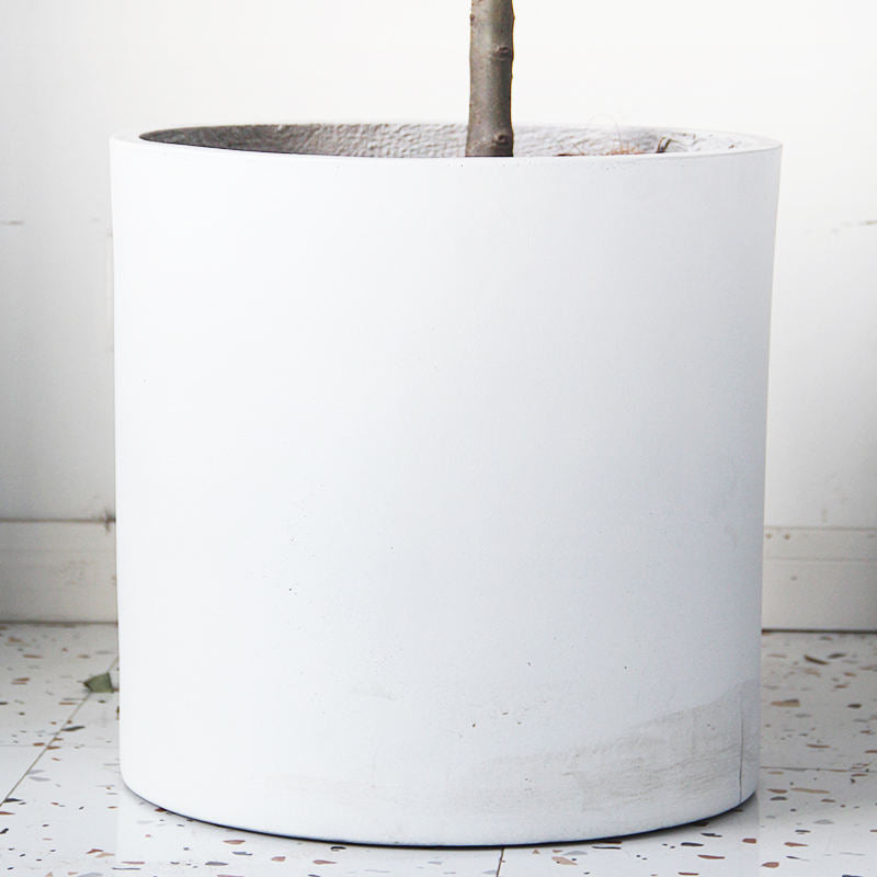 European Style Indoor Outdoor White Concrete Planter - Graceland Home and Living -