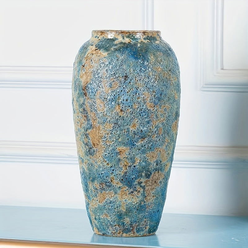 Exquisite Retro Bohemian Ceramic Vase - Handcrafted Two-Tone Flower Vase - Graceland Home and Living -
