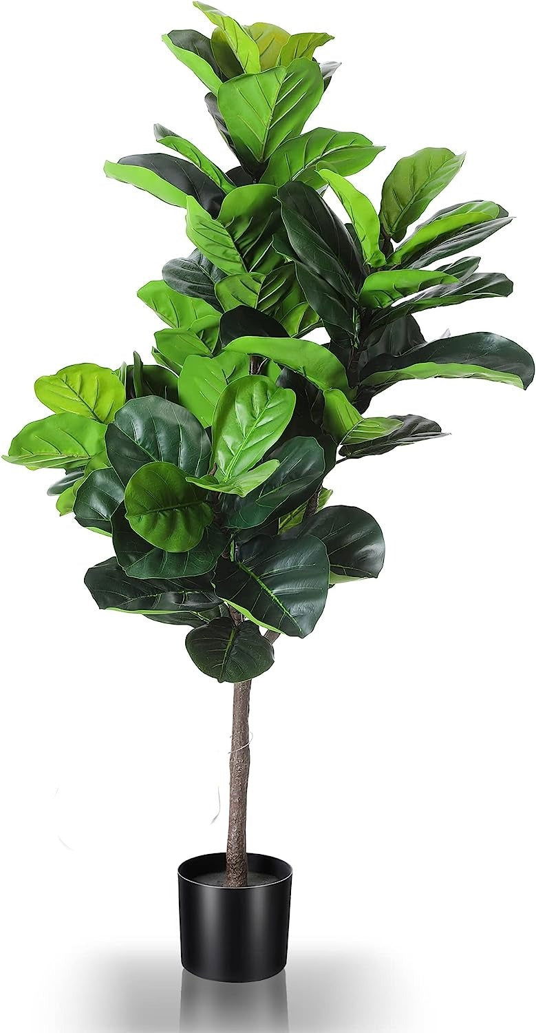 Faux Fiddle Leaf Fig Tree in a plastic nursery pot - Graceland Home and Living -