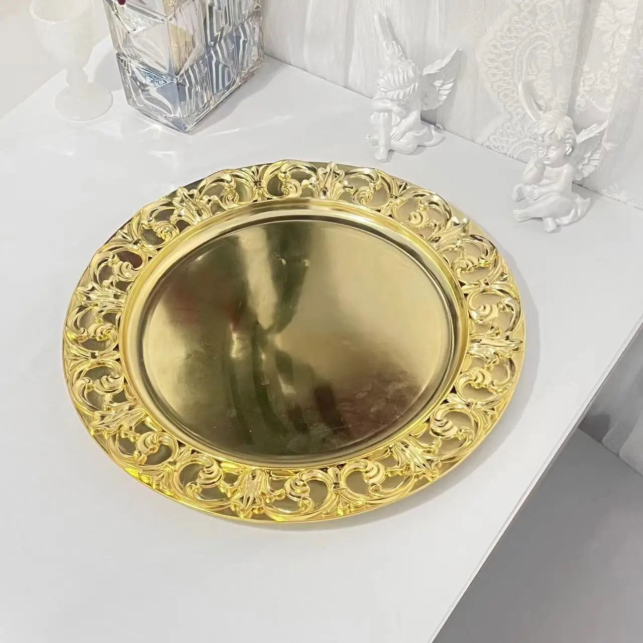 Gold Embossed Charger Plates - Graceland Home and Living -