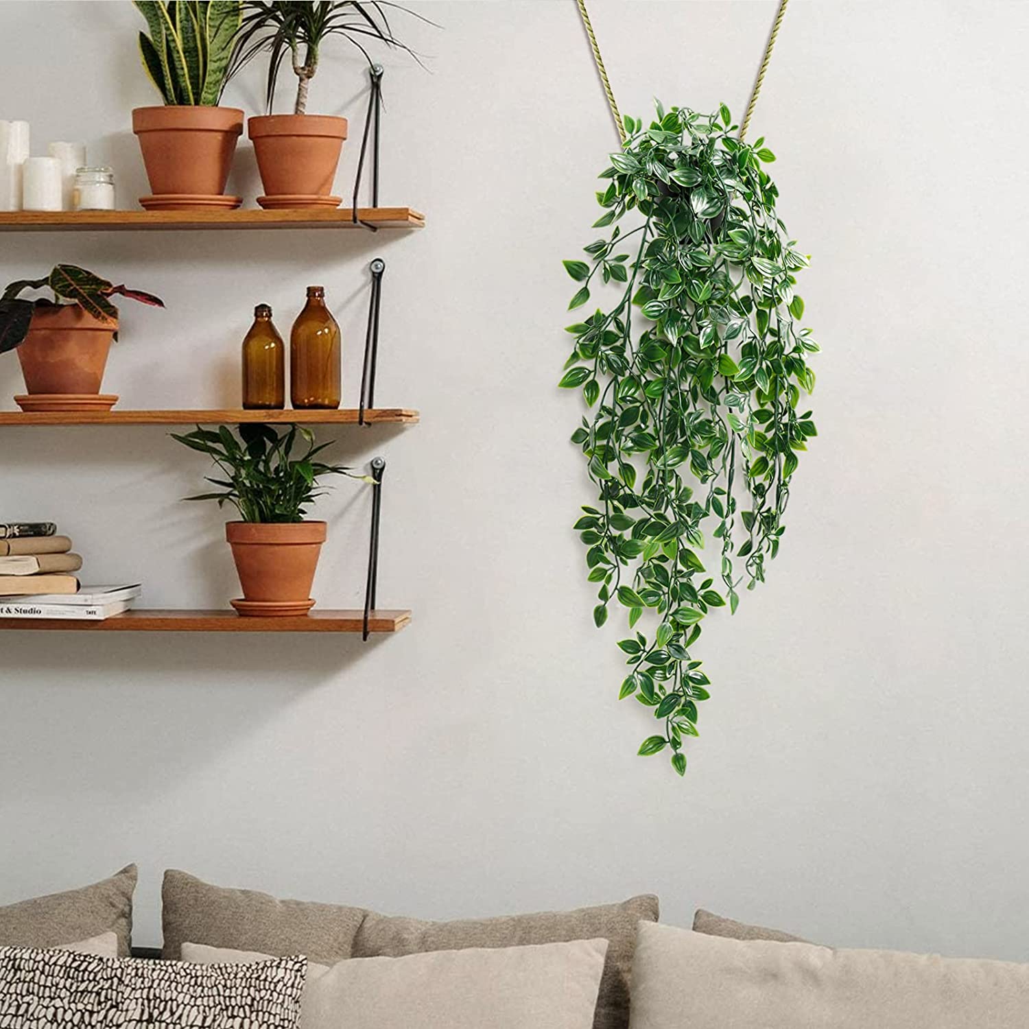 Graceland 2 Pack Artificial Hanging Potted Plants Wall Decor - Graceland Home and Living -