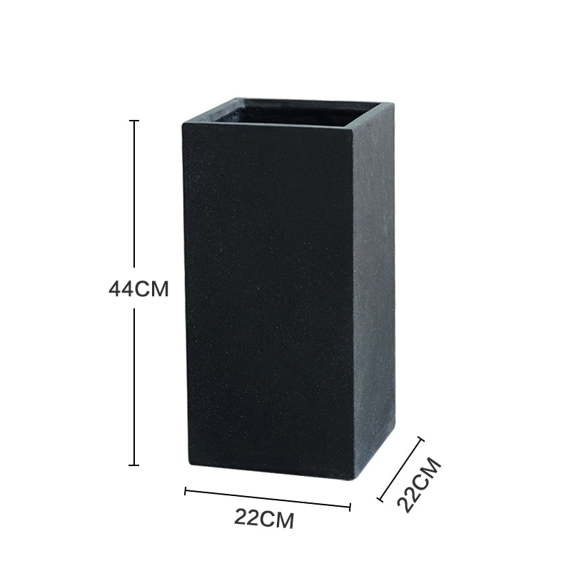 Hand-brush Square Outdoor Planter Box Large Cement Fiber Glass - Graceland Home and Living -