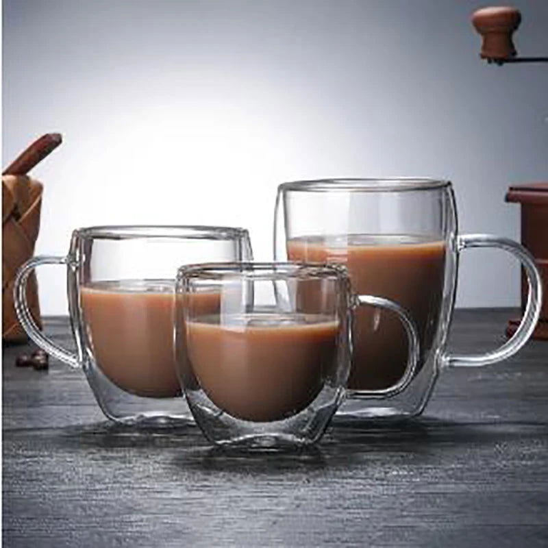 Heat Resistant Double Wall Transparent Glass Cup - Graceland Home and Living -