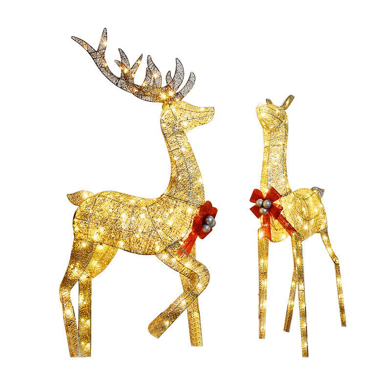 Large 3 Piece LED Lighted Holiday 3D Deer Family Buck Doe Fawn reindeer Christmas motif - Graceland Home and Living -