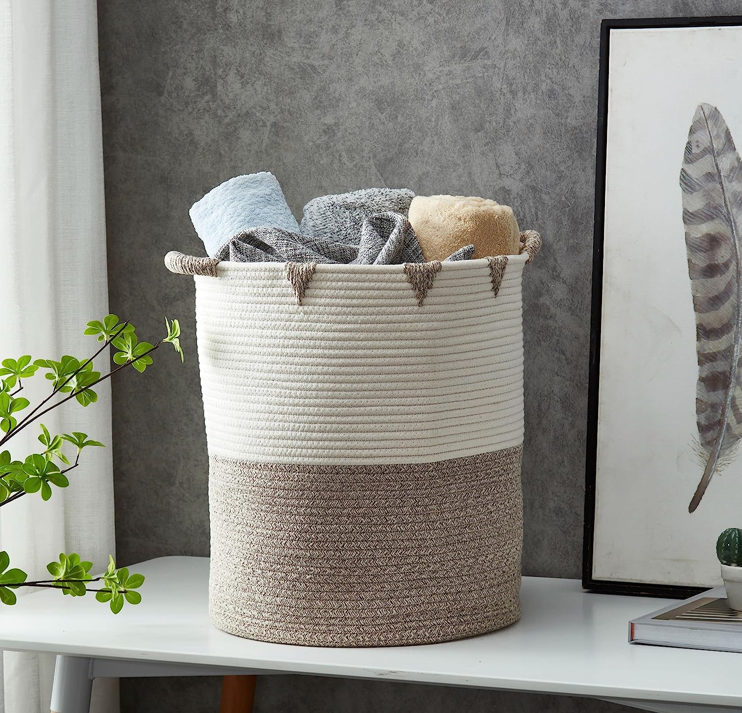 Large Blanket Basket Woven Storage Basket - Graceland Home and Living -