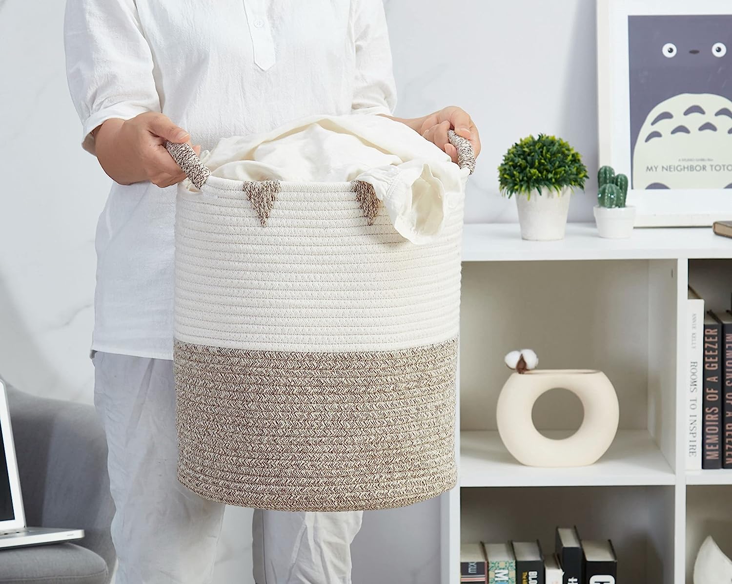 Large Blanket Basket Woven Storage Basket - Graceland Home and Living -