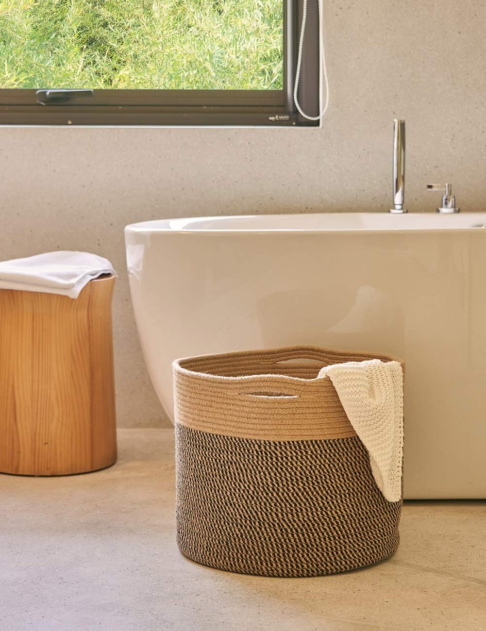 Large Jute Basket - Woven Storage Basket Storage Bins with Handles - Graceland Home and Living -