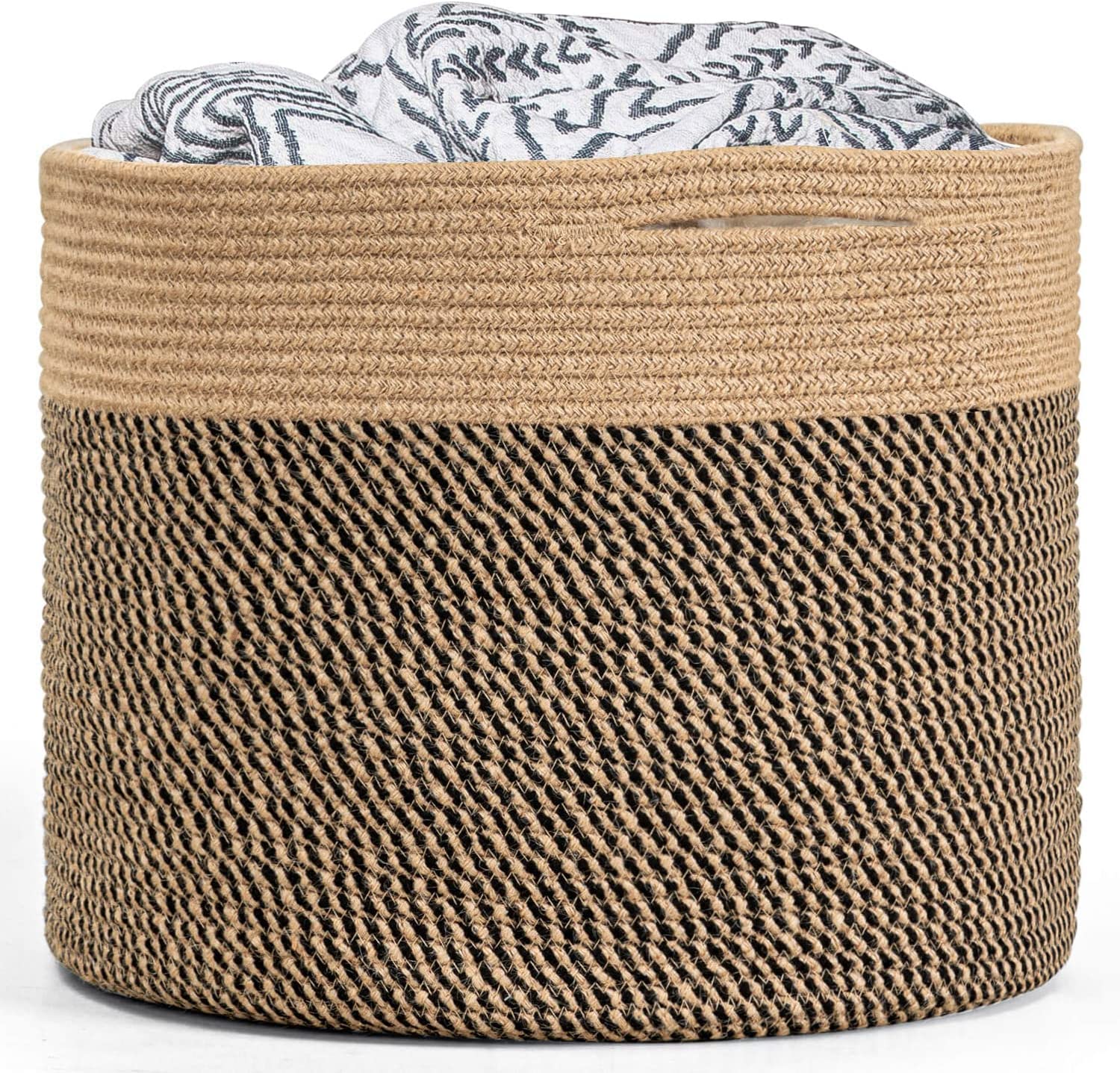 Large Jute Basket - Woven Storage Basket Storage Bins with Handles - Graceland Home and Living -