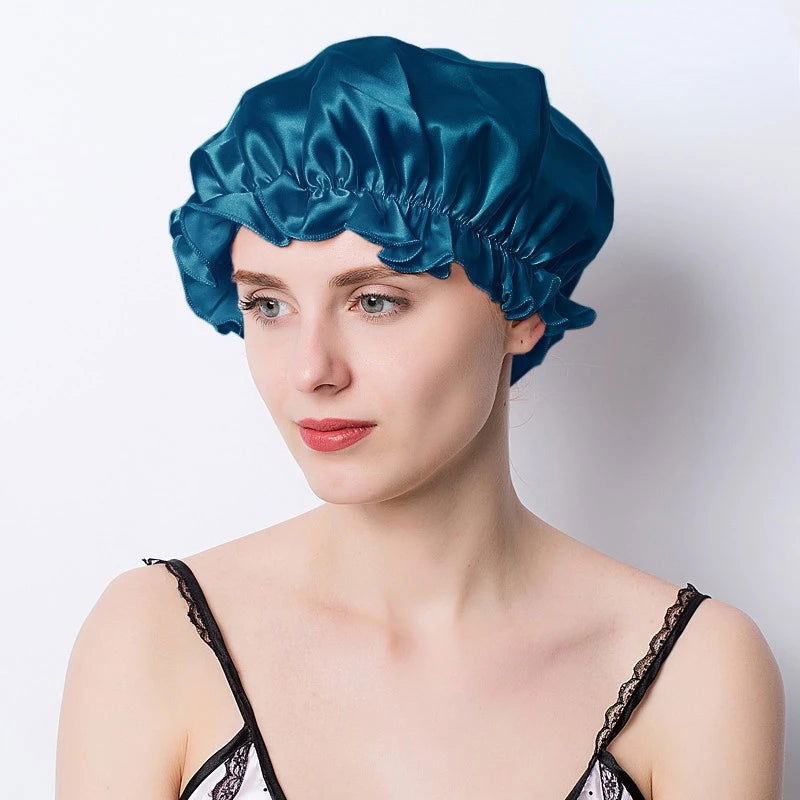 Large Silk Sleeping Cap For Women Hair Bonnets Head Cover - Graceland Home and Living -