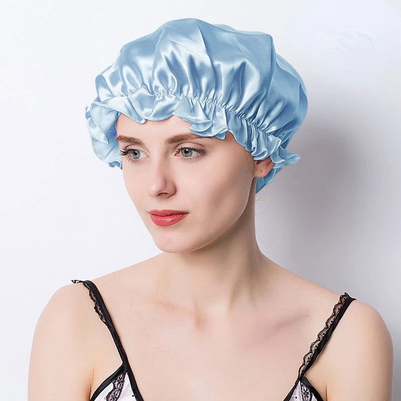 Large Silk Sleeping Cap For Women Hair Bonnets Head Cover - Graceland Home and Living -
