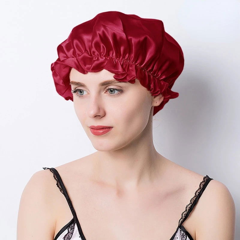 Large Silk Sleeping Cap For Women Hair Bonnets Head Cover - Graceland Home and Living -