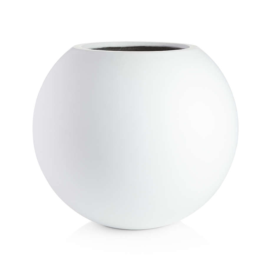 Light Weight Sphere Large White Indoor/Outdoor Planter - Graceland Home and Living -