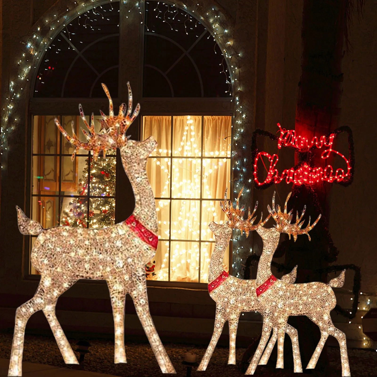 Lighted Christmas Decoration Deer - Graceland Home and Living -