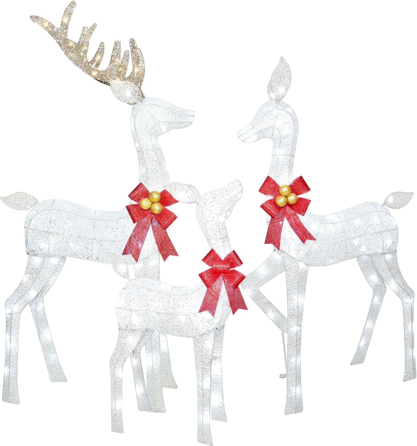 Lighted Christmas Decoration Deer 3 Piece, - Graceland Home and Living -