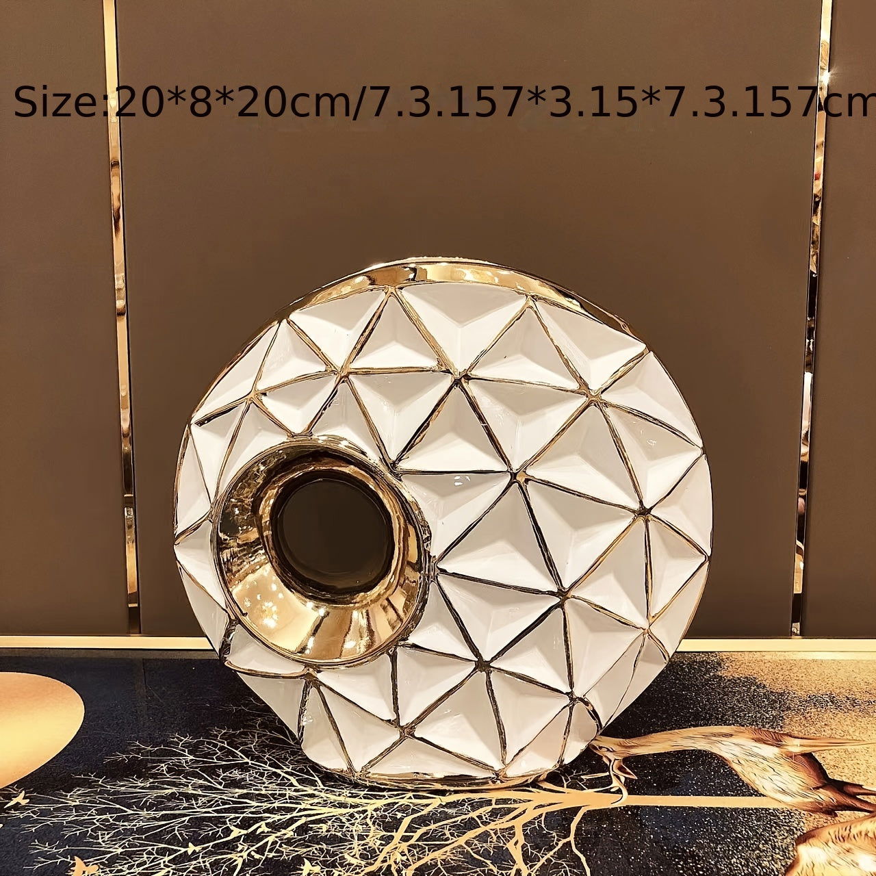 Luxurious 1pc Golden Ceramic Vase - Graceland Home and Living -