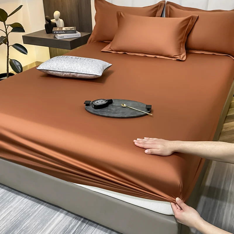 Luxury Cotton Fitted Bed Sheet Elastic Band Around Bedsheet - Graceland Home and Living -