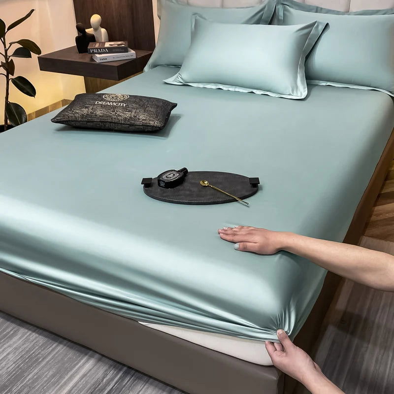 Luxury Cotton Fitted Bed Sheet Elastic Band Around Bedsheet - Graceland Home and Living -