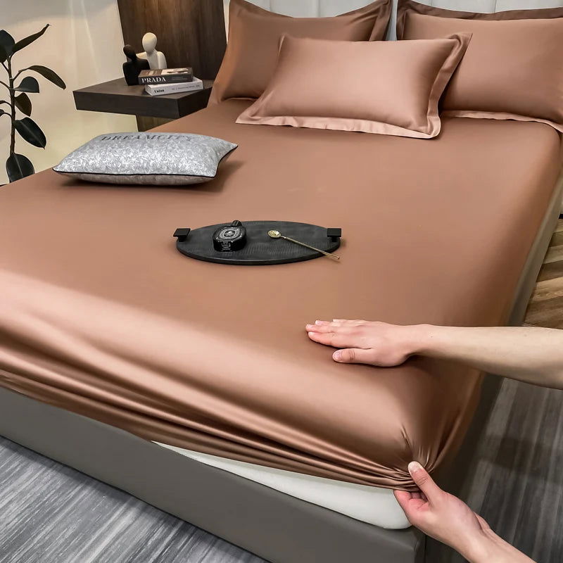 Luxury Cotton Fitted Bed Sheet Elastic Band Around Bedsheet - Graceland Home and Living -