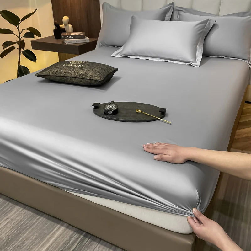 Luxury Cotton Fitted Bed Sheet Elastic Band Around Bedsheet - Graceland Home and Living -