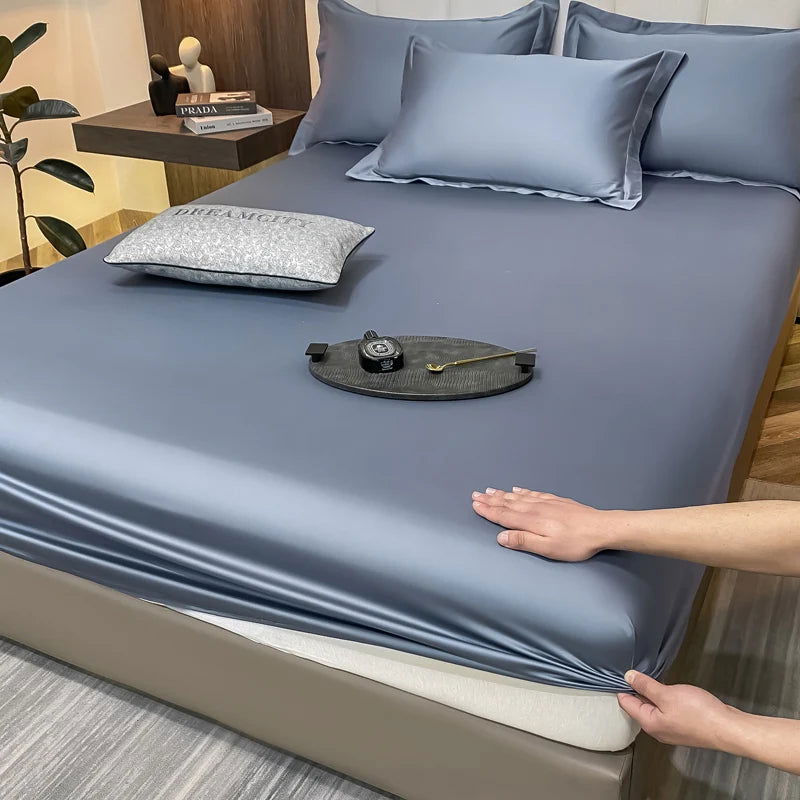 Luxury Cotton Fitted Bed Sheet Elastic Band Around Bedsheet - Graceland Home and Living -