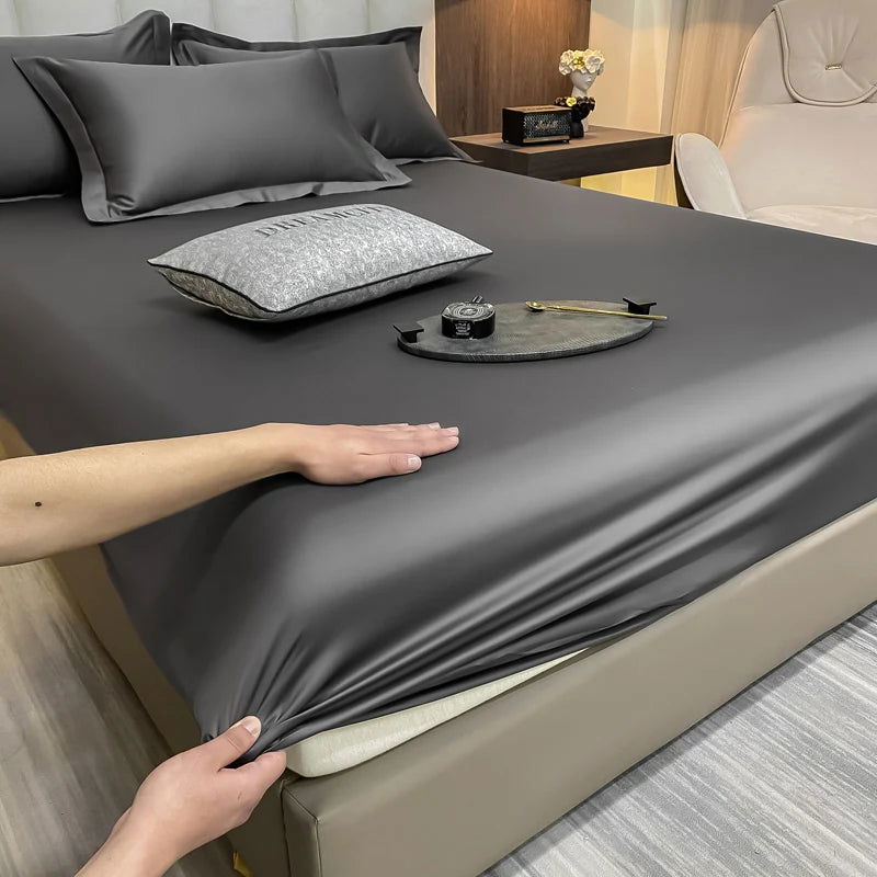 Luxury Cotton Fitted Bed Sheet Elastic Band Around Bedsheet - Graceland Home and Living -