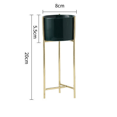 Modern Green Home Décor .Flower Pot Holder With Metal Plant Stand - Graceland Home and Living -