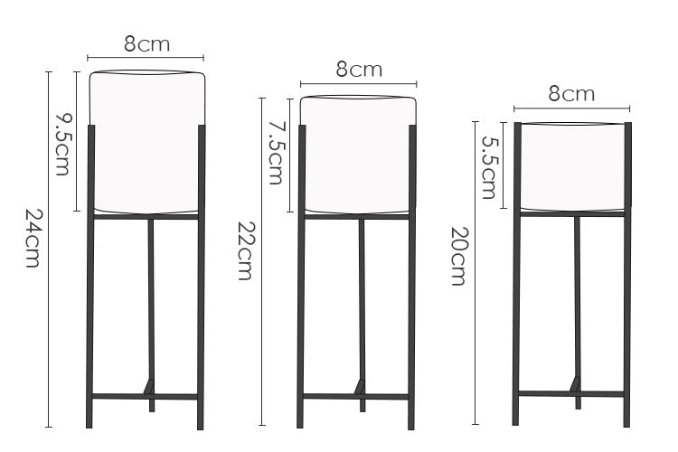 Modern Green Home Décor .Flower Pot Holder With Metal Plant Stand - Graceland Home and Living -