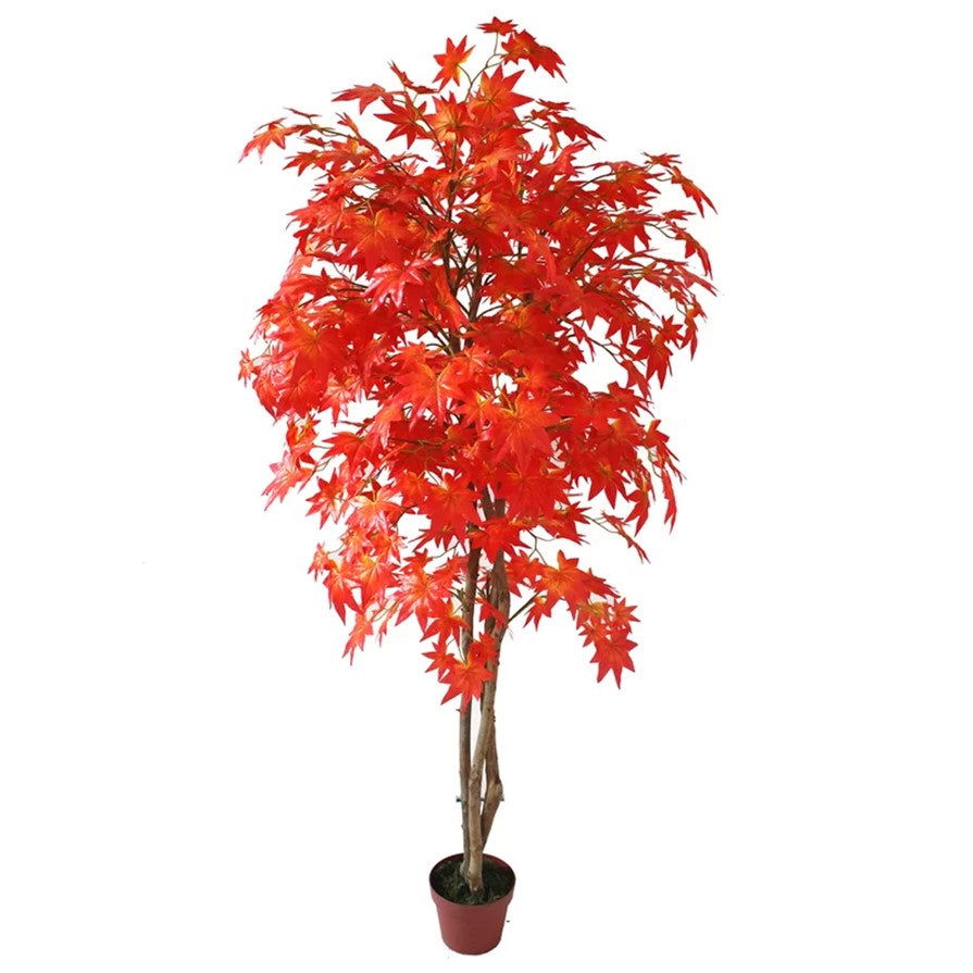 Multi Trunk Silk Maple Leaf Tree in Pot - Graceland Home and Living -