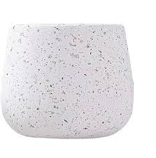 Nordic Minimalist Round White fiberglass Planter - Graceland Home and Living -