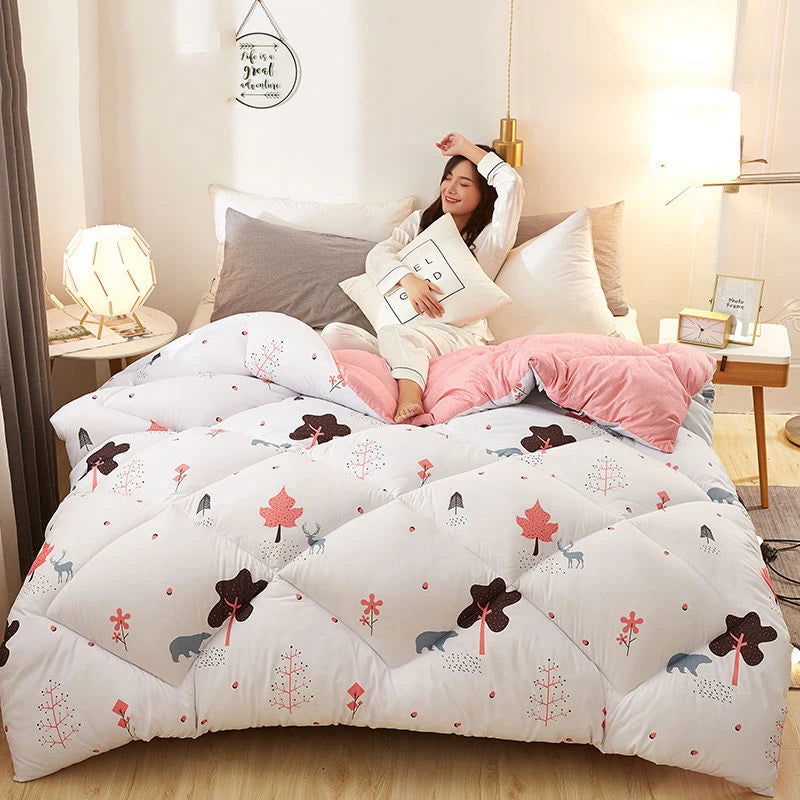 Nordic Winter Warm Quilt Thick Fluffy Cotton Quilts - Graceland Home and Living -