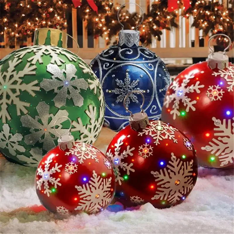 Outdoor Christmas Inflatable Decorated Ball 60cm PVC Giant Big - Graceland Home and Living -