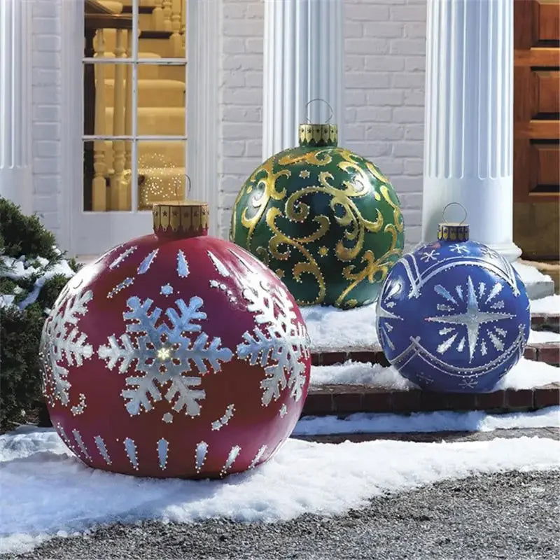 Outdoor Christmas Inflatable Decorated Ball 60cm PVC Giant Big - Graceland Home and Living -