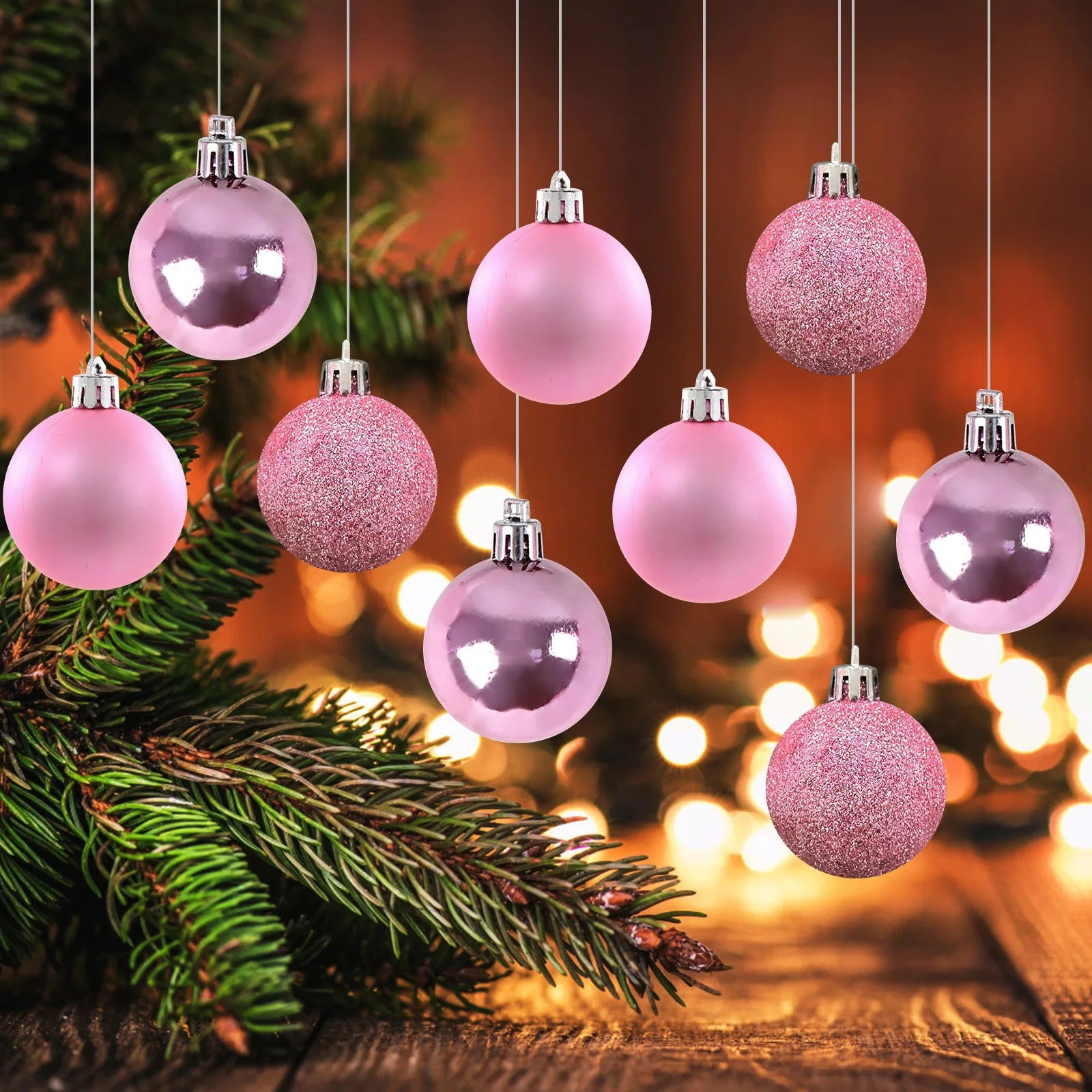 Pink/Golden/Silver Christmas Balls - Graceland Home and Living -